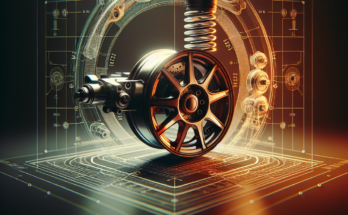 Digital illustration comparing positive and negative caster angles in car wheel alignment.