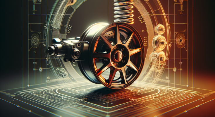 Digital illustration comparing positive and negative caster angles in car wheel alignment.